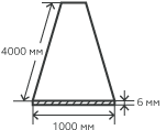Полоса нержавеющая 1000х6х4000 мм.  AISI 304 (08Х18Н10) горячекатаная,  матовая,  калиброванная