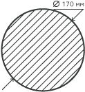 Круг нержавеющий (пруток) 170х3000 мм.  AISI 316Ti (10Х17Н13М2Т) горячекатаный, матовый