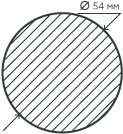 Круг нержавеющий (пруток) 54 мм.  20Х13 горячекатаный, матовый