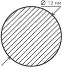 Круг нержавеющий (пруток) 12х4000 мм. 10х23н18 горячекатаный, матовый	