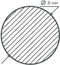 Круг нержавеющий (пруток) 8х4000 мм. 10х23н18 горячекатаный, матовый	